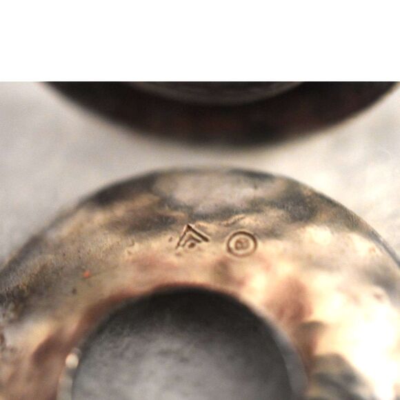 Silpada 925 Sterling Oxidized Hammered Long Circle Threader Wire Earrings - Picture 3 of 4